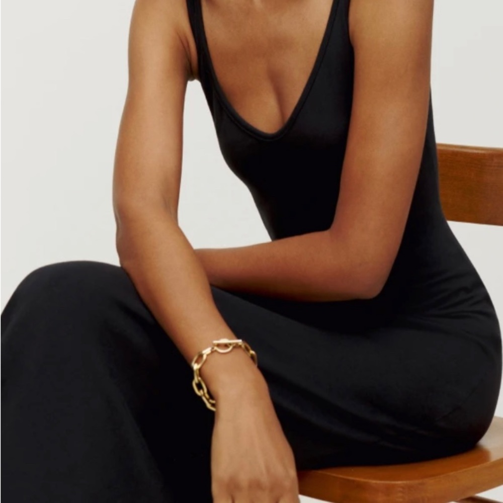Zara NWT Sleeveless Racerback Maxi Black Dress XS